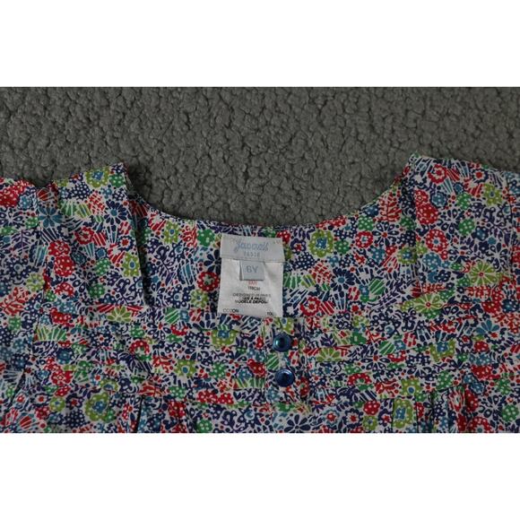 Jacadi Paris Girls Dress 6Y Floral Print 6A/Y 116CM Short Sleeve - Picture 3 of 6